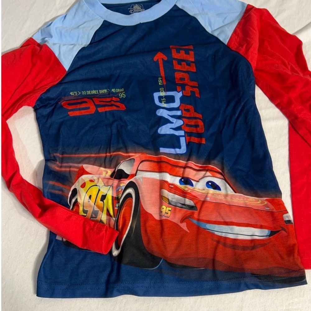 Disney Store Boys Cars Lightening McQueen Long Sleeve Tee